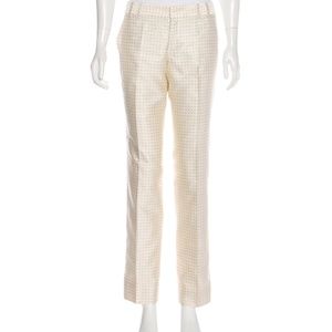 Gucci cream and tan silk pants